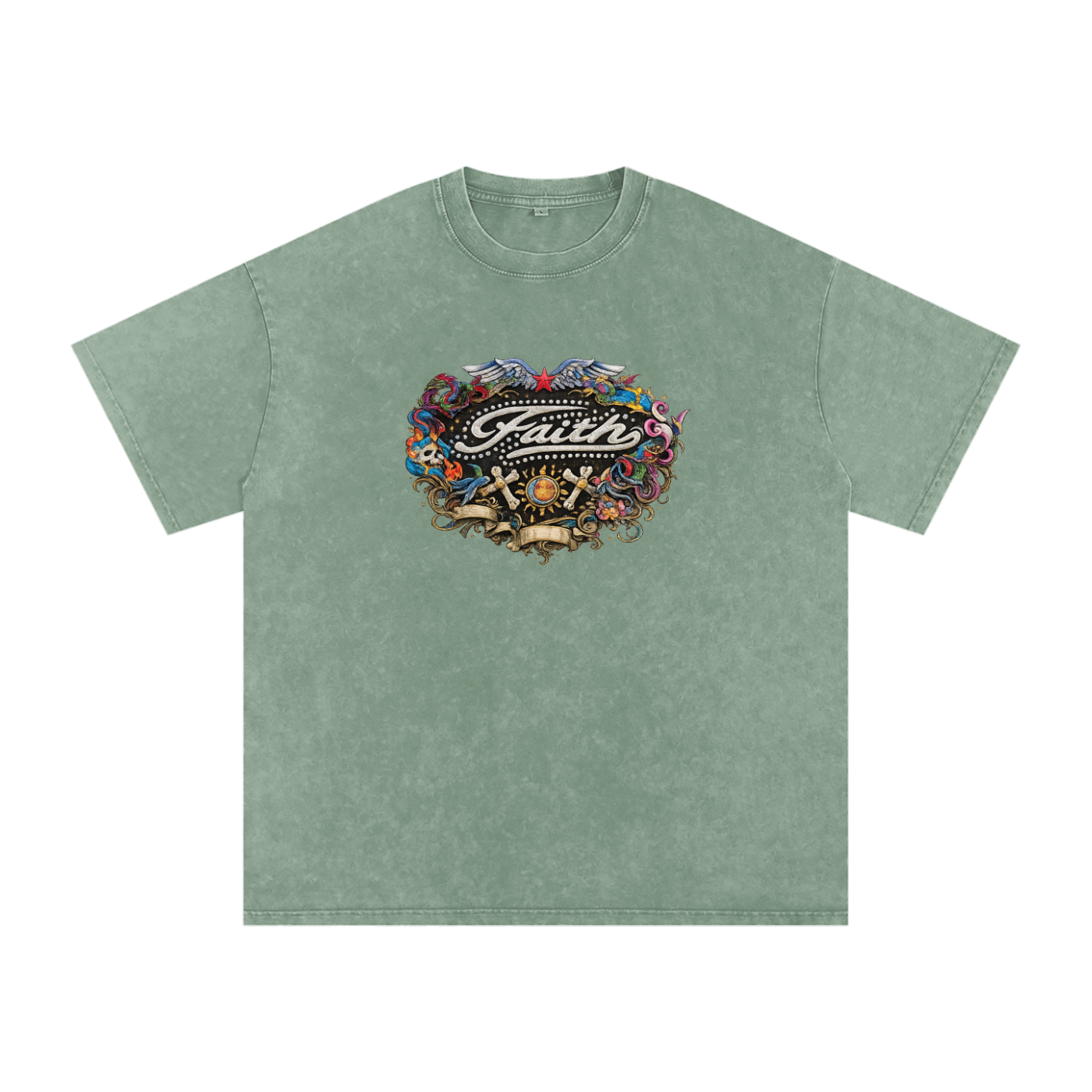 Snow Washed Oversized Cotton T-Shirt