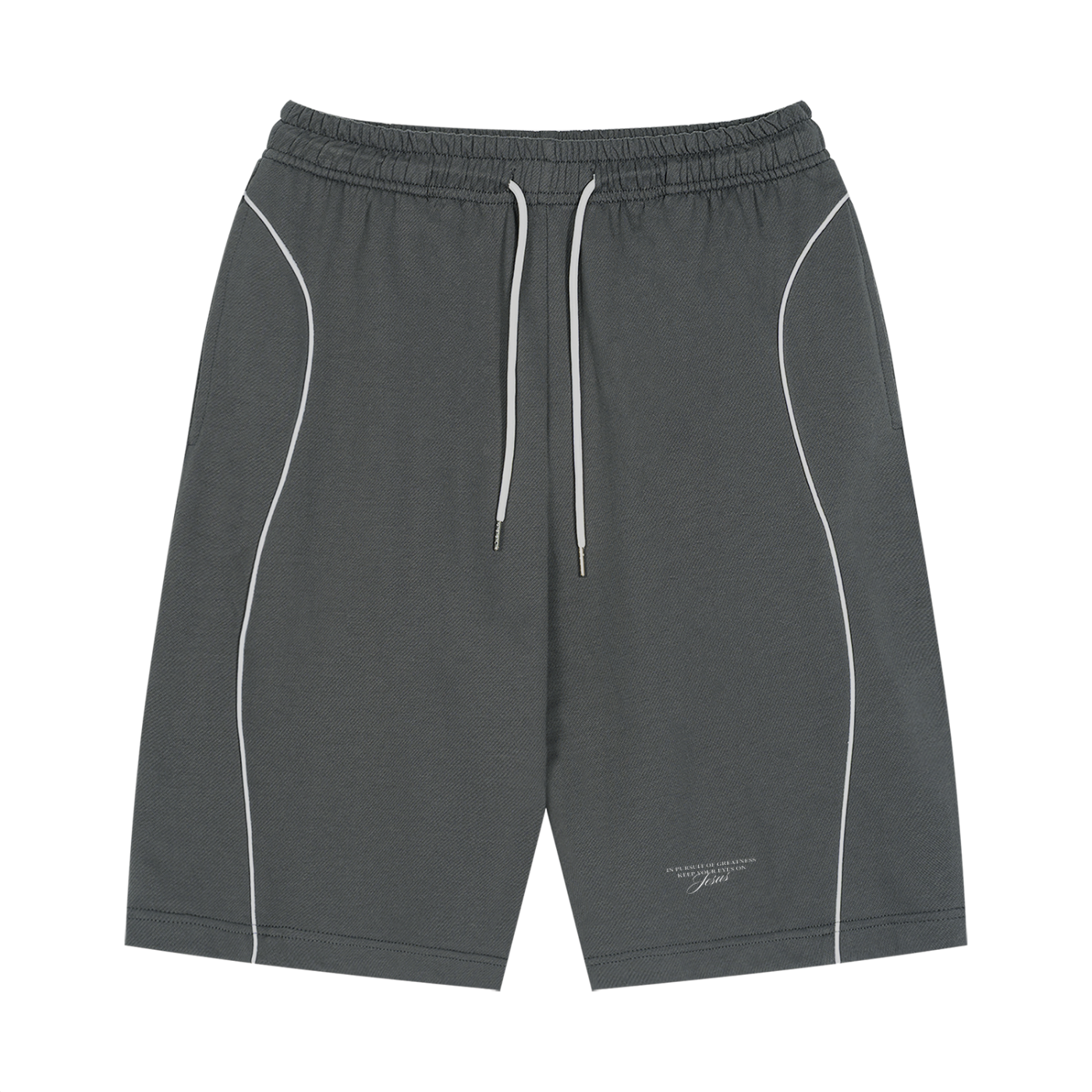 Unisex Piping Drawstring Shorts
