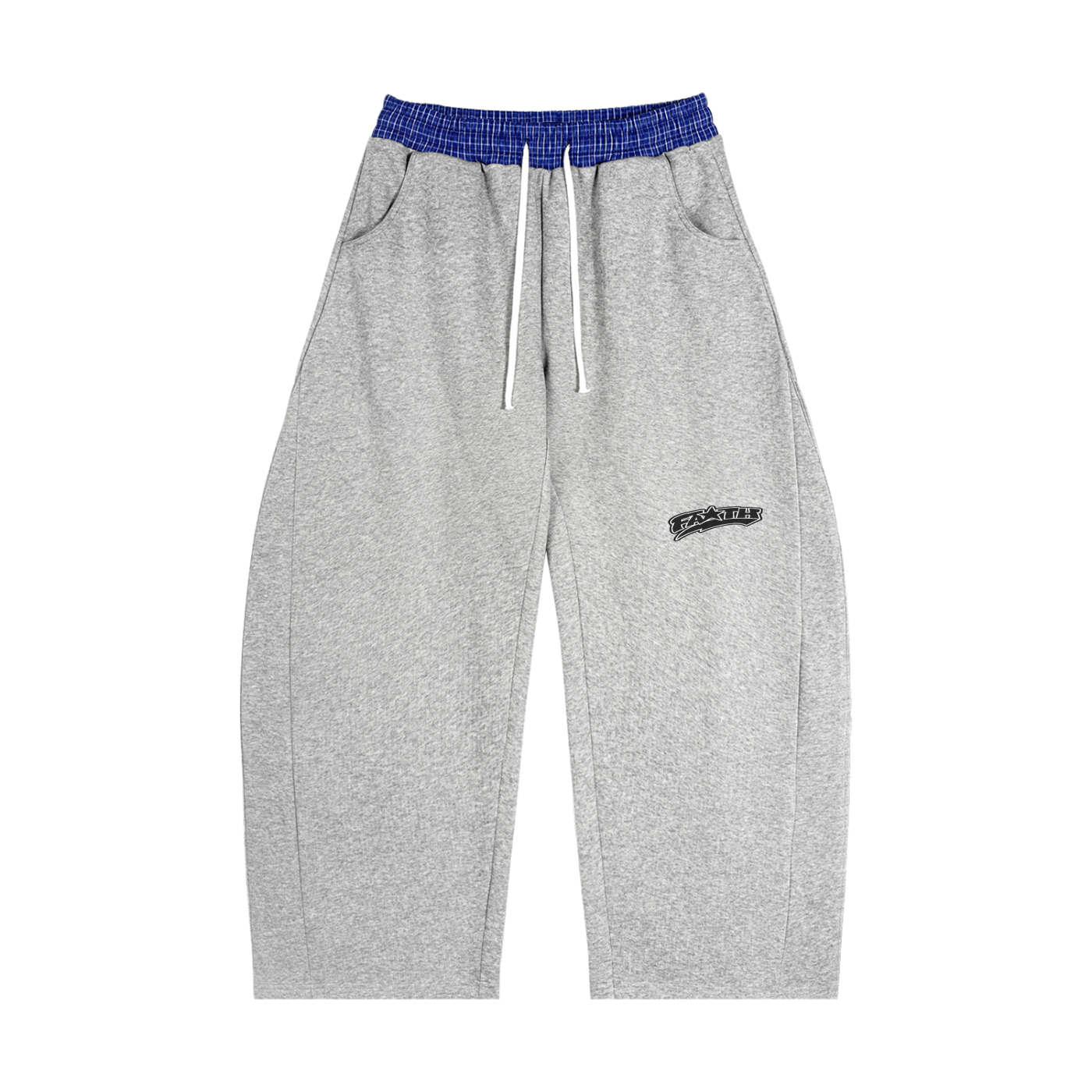 Plaid Waistband Barrel Sweatpants