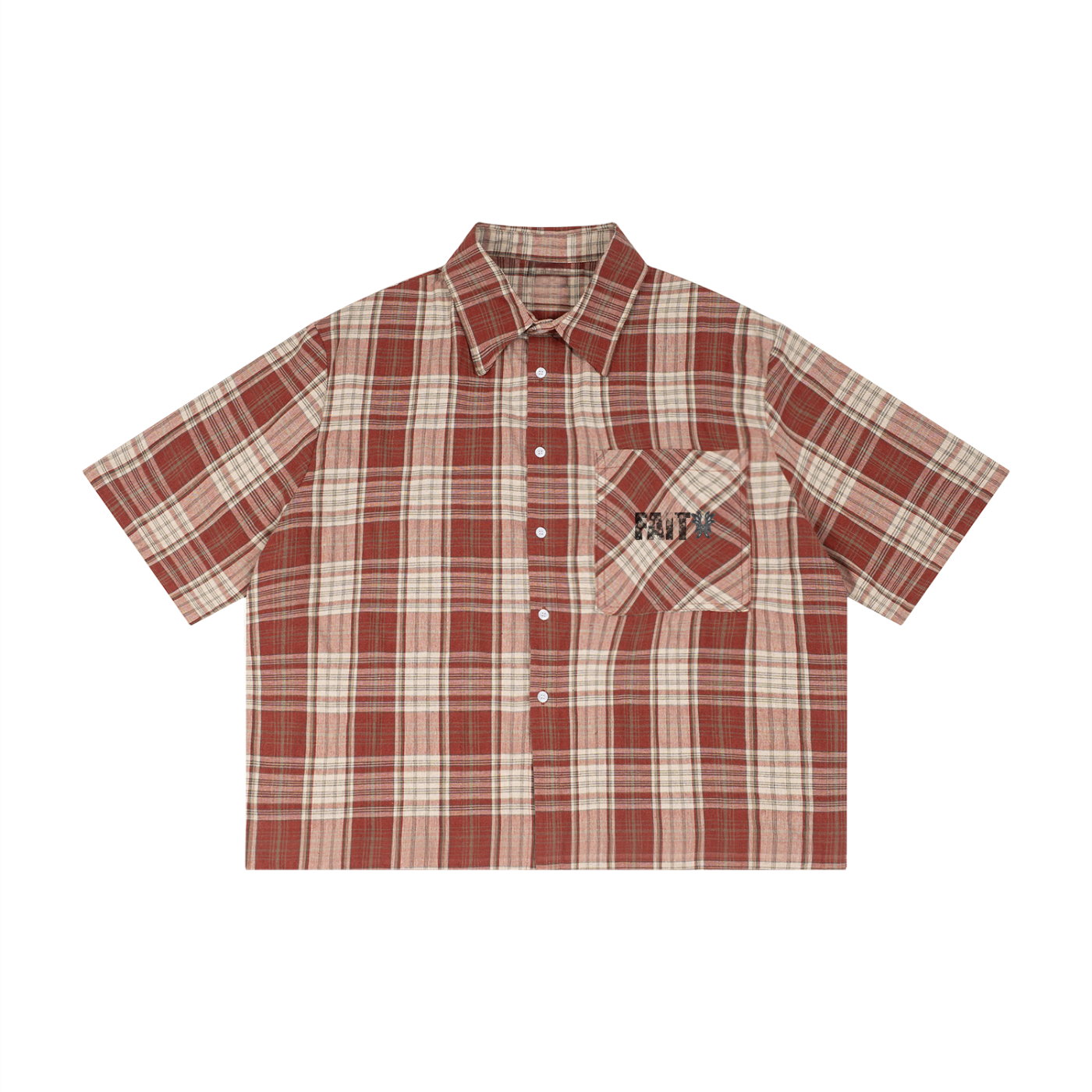 Faith Plaid Boxy Short Sleeve Shirt