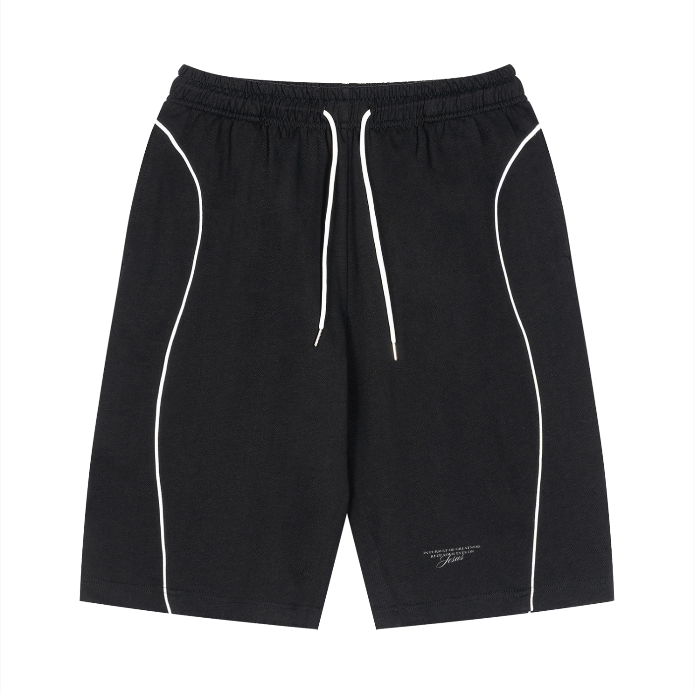 Unisex Piping Drawstring Shorts