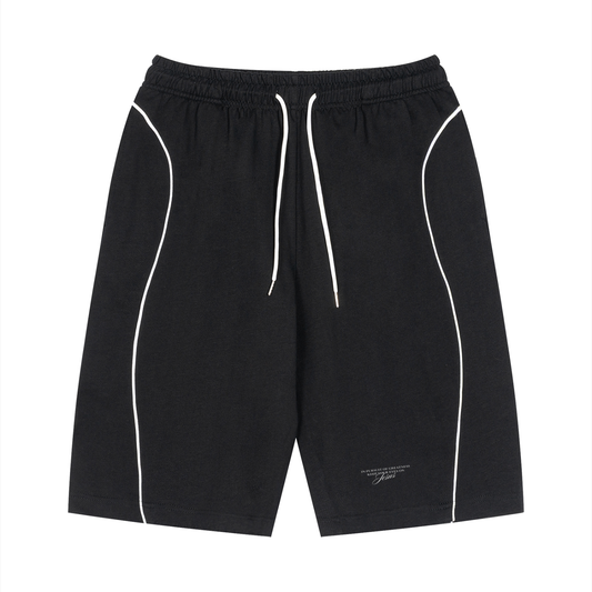 Unisex Piping Drawstring Shorts