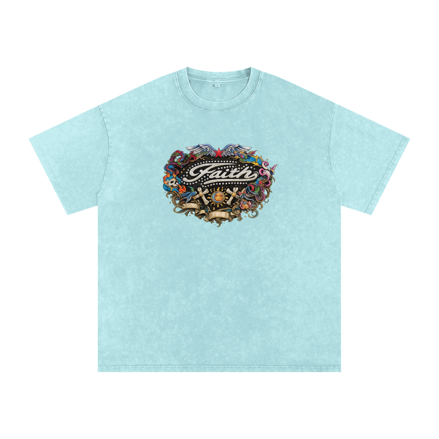 Snow Washed Oversized Cotton T-Shirt