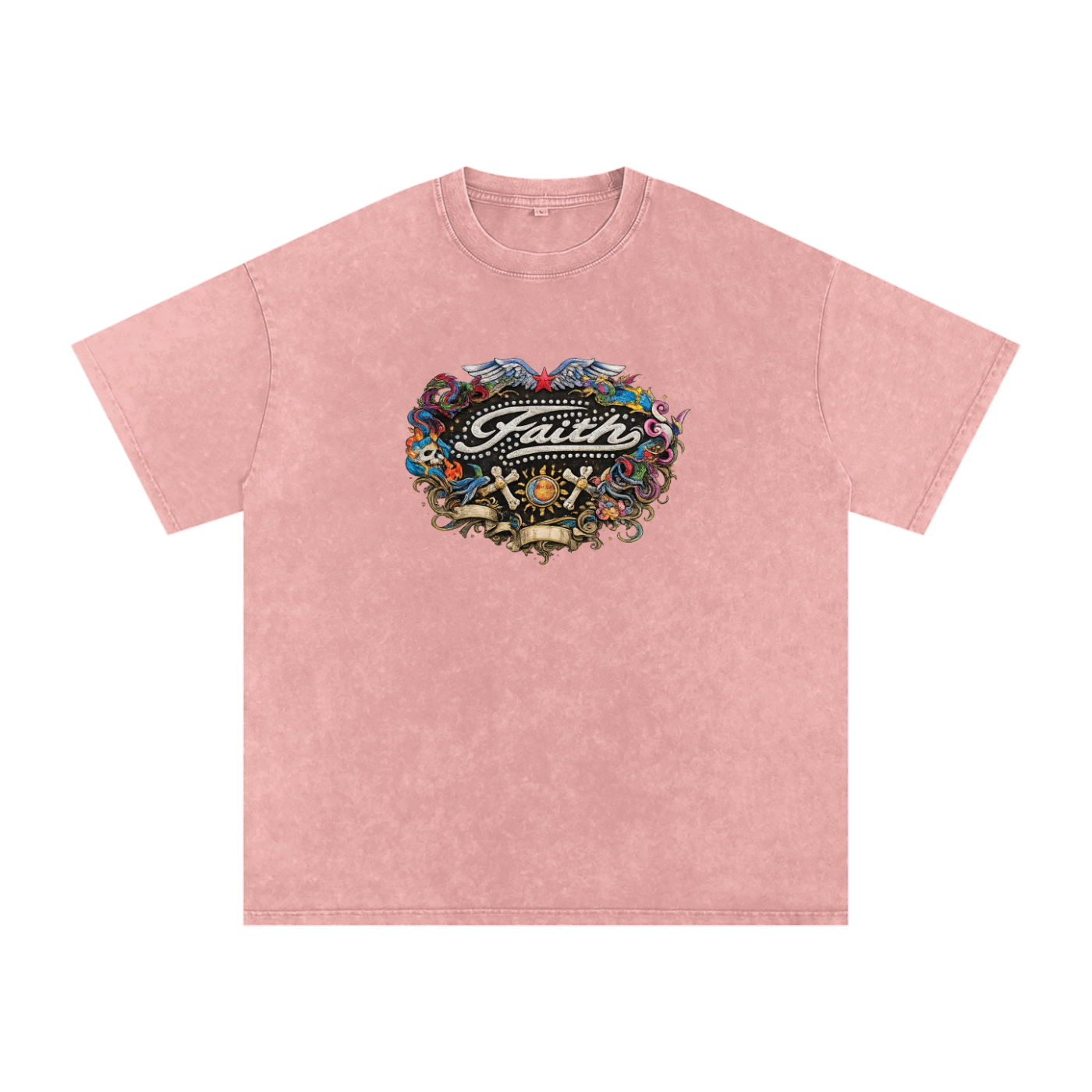 Snow Washed Oversized Cotton T-Shirt