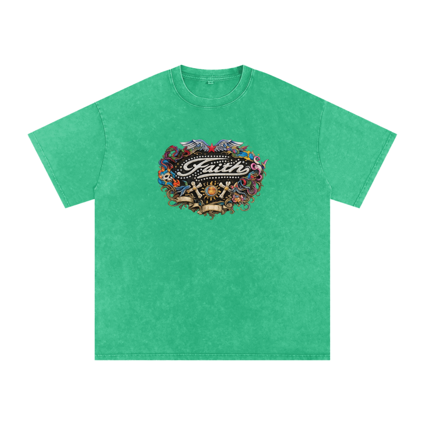 Snow Washed Oversized Cotton T-Shirt